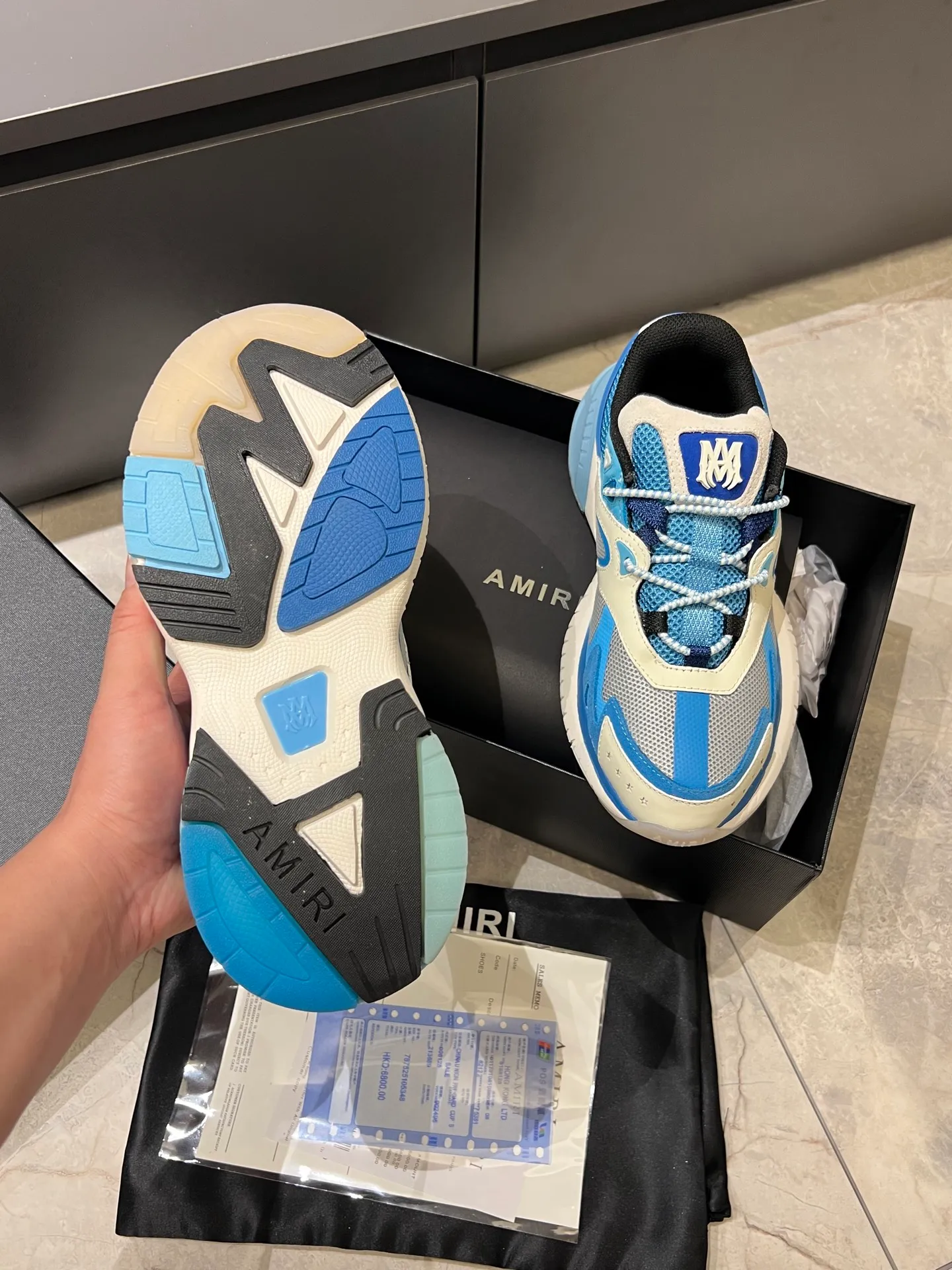 Men's shoes 💰p680 AMIRI's new men's casual sports shoes, made of first-layer cowhide upper and original breathable mesh, rich in three-dimensionality, contrasting color design, simple style, fashionable and sporty, breathable mesh lining, original ultra-light outsole, a must-have item for daily leisure! Size: 38-45!
